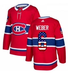 Youth Adidas Montreal Canadiens 6 Shea Weber Authentic Red USA Flag Fashion NHL Jersey 