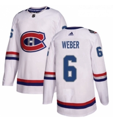 Youth Adidas Montreal Canadiens 6 Shea Weber Authentic White 2017 100 Classic NHL Jersey 