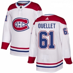 Youth Adidas Montreal Canadiens 61 Xavier Ouellet Authentic White Away NHL Jersey 