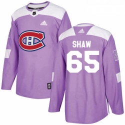 Youth Adidas Montreal Canadiens 65 Andrew Shaw Authentic Purple Fights Cancer Practice NHL Jersey 