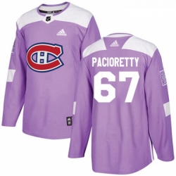 Youth Adidas Montreal Canadiens 67 Max Pacioretty Authentic Purple Fights Cancer Practice NHL Jersey 