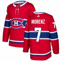 Youth Adidas Montreal Canadiens 7 Howie Morenz Authentic Red Home NHL Jersey 
