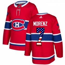 Youth Adidas Montreal Canadiens 7 Howie Morenz Authentic Red USA Flag Fashion NHL Jersey 