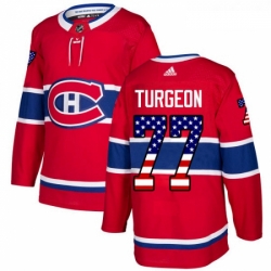 Youth Adidas Montreal Canadiens 77 Pierre Turgeon Authentic Red USA Flag Fashion NHL Jersey 