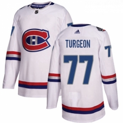 Youth Adidas Montreal Canadiens 77 Pierre Turgeon Authentic White 2017 100 Classic NHL Jersey 