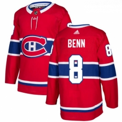 Youth Adidas Montreal Canadiens 8 Jordie Benn Authentic Red Home NHL Jersey 
