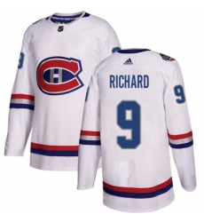 Youth Adidas Montreal Canadiens 9 Maurice Richard Authentic White 2017 100 Classic NHL Jersey 