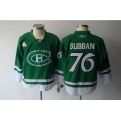 Youth KIDS Montreal Canadiens #76 P.K.Subban green Jerseys