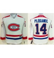 Youth Montreal Canadiens #14 Tomas Plekanec White Stitched NHL Jersey