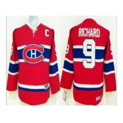Youth nhl jerseys montreal canadiens #9 richard red [patch C]