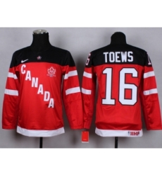 Youth nhl team canada #16 toews red jerseys[100 th]