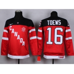Youth nhl team canada #16 toews red jerseys[100 th]