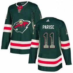 Mens Adidas Minnesota Wild 11 Zach Parise Authentic Green Drift Fashion NHL Jersey 