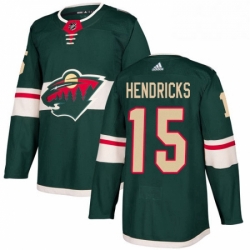 Mens Adidas Minnesota Wild 15 Matt Hendricks Premier Green Home NHL Jersey 