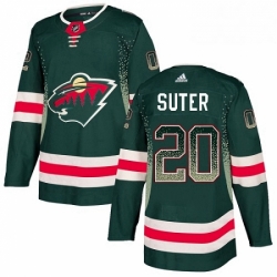 Mens Adidas Minnesota Wild 20 Ryan Suter Authentic Green Drift Fashion NHL Jersey 