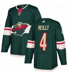 Mens Adidas Minnesota Wild 4 Mike Reilly Premier Green Home NHL Jersey 