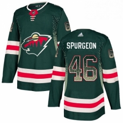 Mens Adidas Minnesota Wild 46 Jared Spurgeon Authentic Green Drift Fashion NHL Jersey 