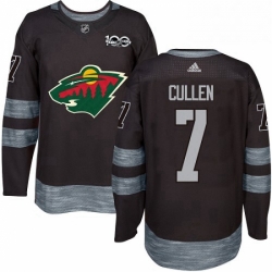 Mens Adidas Minnesota Wild 7 Matt Cullen Premier Black 1917 2017 100th Anniversary NHL Jersey 