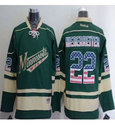 Minnesota Wild #22 Nino Niederreiter Green USA Flag Fashion Stitched NHL Jersey