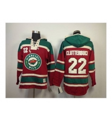 NHL Jerseys Minnesota Wild #22 clutterbuck red-green[pullover hooded sweatshirt]