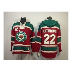 NHL Jerseys Minnesota Wild #22 clutterbuck red-green[pullover hooded sweatshirt]