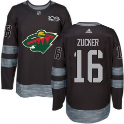 Wild #16 Jason Zucker Black 1917 2017 100th Anniversary Stitched NHL Jersey