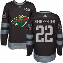 Wild #22 Nino Niederreiter Black 1917 2017 100th Anniversary Stitched NHL Jersey