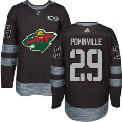 Wild #29 Jason Pominville Black 1917 2017 100th Anniversary Stitched NHL Jersey