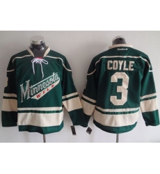 Wild #3 Charlie Coyle Green Stitched NHL Jersey
