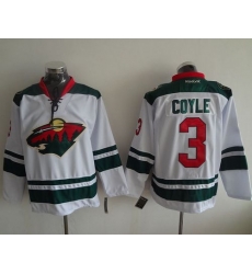 Wild #3 Charlie Coyle White Stitched NHL Jersey
