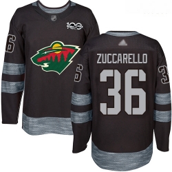Wild #36 Mats Zuccarello Black 1917 2017 100th Anniversary Stitched Hockey Jersey