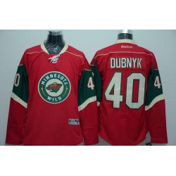 Wild #40 Devan Dubnyk Red Stitched NHL Jersey