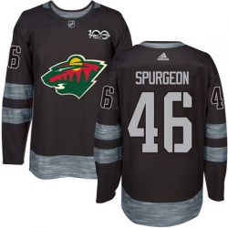 Wild #46 Jared Spurgeon Black 1917 2017 100th Anniversary Stitched NHL Jersey