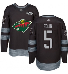 Wild #5 Christian Folin Black 1917 2017 100th Anniversary Stitched NHL Jersey