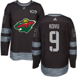 Wild #9 Mikko Koivu Black 1917 2017 100th Anniversary Stitched NHL Jersey