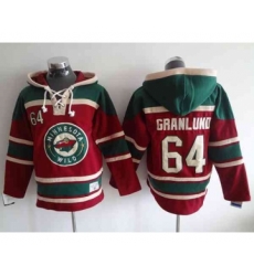 nhl jerseys minnesota wilds #64 granlund red-green[pullover hooded sweatshirt]