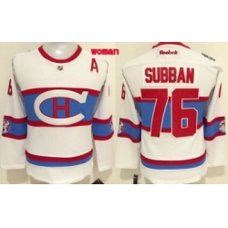 Canadiens #76 P K Subban White 2016 Winter Classic Womens Stitched NHL Jersey