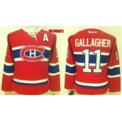 Women Montreal Canadiens #11 Brendan Gallagher Red Home Stitched NHL Jersey1