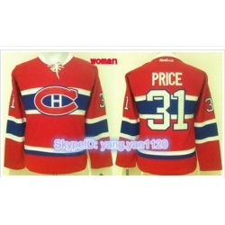 Women Montreal Canadiens #31 Carey Price Red CH Stitched NHL Jersey