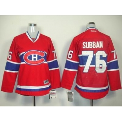 Women Montreal Canadiens #76 P.K. Subban red Jerseys