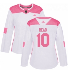 Womens Adidas Minnesota Wild 10 Matt Read Authentic White Pink Fashion NHL Jersey 