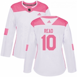 Womens Adidas Minnesota Wild 10 Matt Read Authentic White Pink Fashion NHL Jersey 