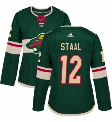 Womens Adidas Minnesota Wild 12 Eric Staal Authentic Green Home NHL Jersey 