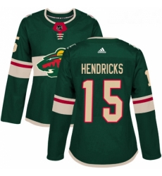 Womens Adidas Minnesota Wild 15 Matt Hendricks Authentic Green Home NHL Jersey 