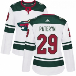 Womens Adidas Minnesota Wild 29 Greg Pateryn Authentic White Away NHL Jersey 