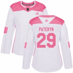 Womens Adidas Minnesota Wild 29 Greg Pateryn Authentic White Pink Fashion NHL Jersey 