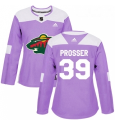 Womens Adidas Minnesota Wild 39 Nate Prosser Authentic Purple Fights Cancer Practice NHL Jersey 
