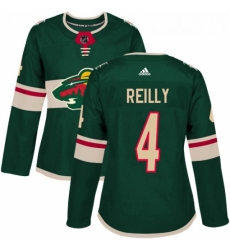 Womens Adidas Minnesota Wild 4 Mike Reilly Premier Green Home NHL Jersey 