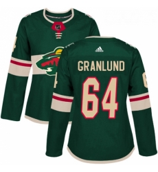 Womens Adidas Minnesota Wild 64 Mikael Granlund Authentic Green Home NHL Jersey 
