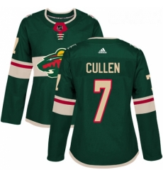 Womens Adidas Minnesota Wild 7 Matt Cullen Authentic Green Home NHL Jersey 